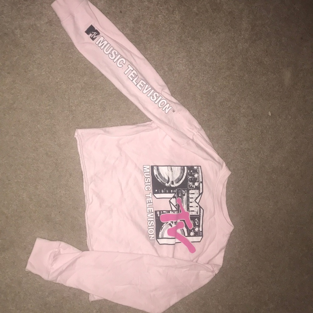 pink MTV crop top
